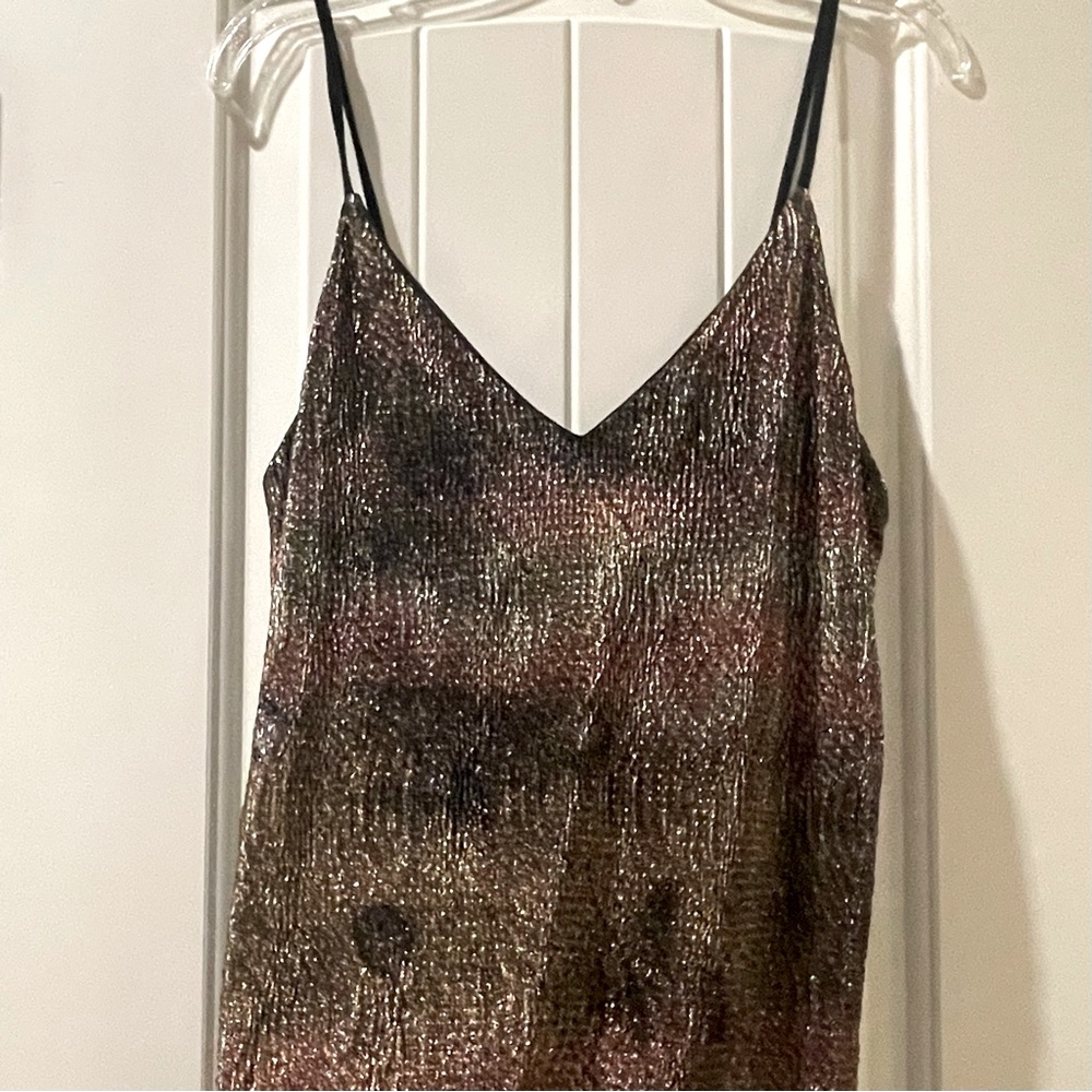 Metallic Shimmer Tank Spaghetti Strap